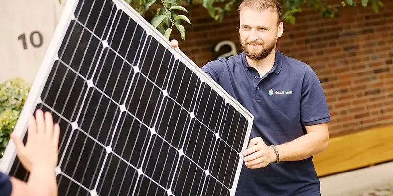 HeatGreen – PV-Installation durch Elektroteam HeatGreen Elektroteam bei der Installation einer Photovoltaikanlage in Bayern